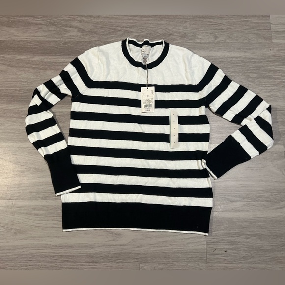 A NEW DAY CREW NECK PULLOVER SWEATER BLACK/WHITE medium - Picture 2 of 10